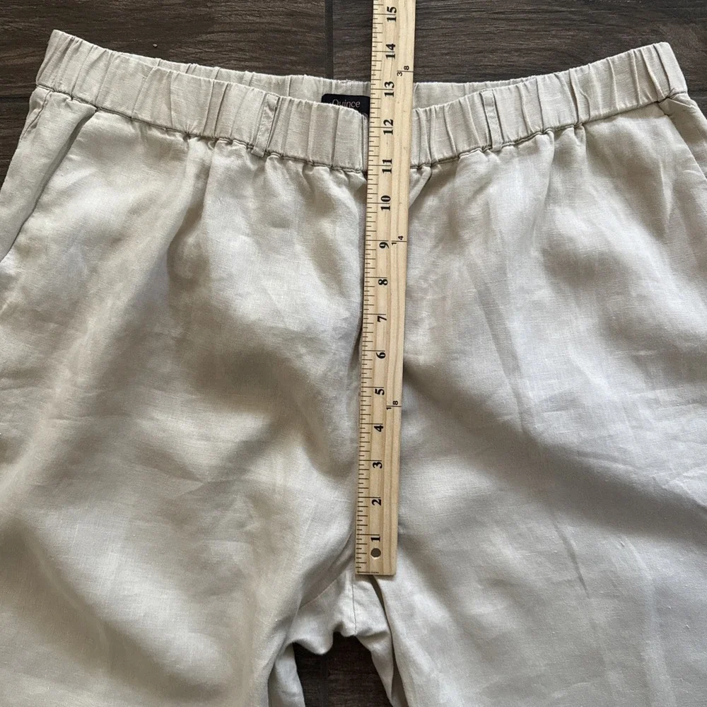 Quince Pants 100% European Linen Women XL Elastic Waist Pull On Driftwood Beige - Picture 6 of 10